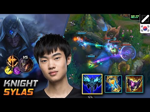 Knight Mid Sylas Build Everfrost Conqueror - Knight Sylas Match Highlight - LOL KR 12.17