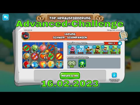 Top-Herausforderung 16.02.2023 | bloonstd6 - Advanced Challenge Like Ninjas