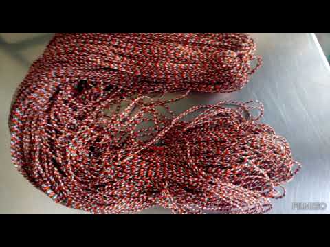 Green braided polyester rope, 3 mm