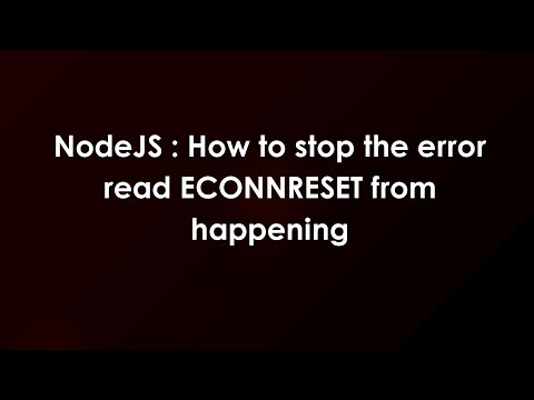 Error Read Econnreset