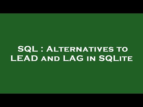 Sqlite Lag Where
