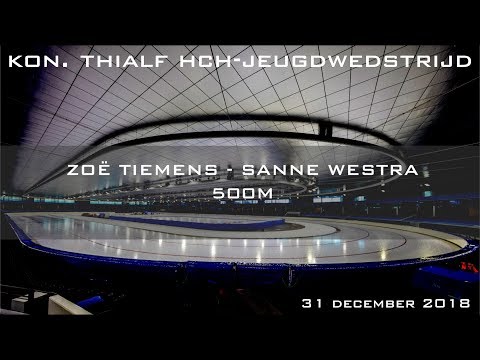Zoë Tiemens - Sanne Westra 500m Kon  Thialf HCH Jeugdwedstrijd 2018