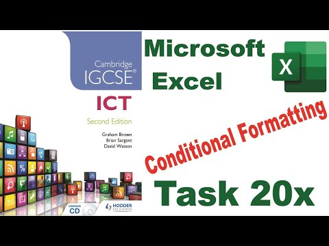 Task 20x IGCSE ICT Hodder Education|  Microsoft Excel | Conditional Formatting