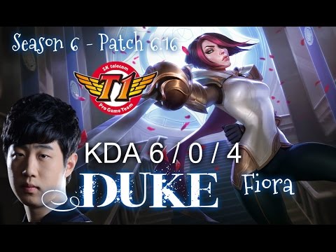 SKT T1 Duke FIORA vs SHEN Top - Patch 6.16 KR Ranked | League of Legends