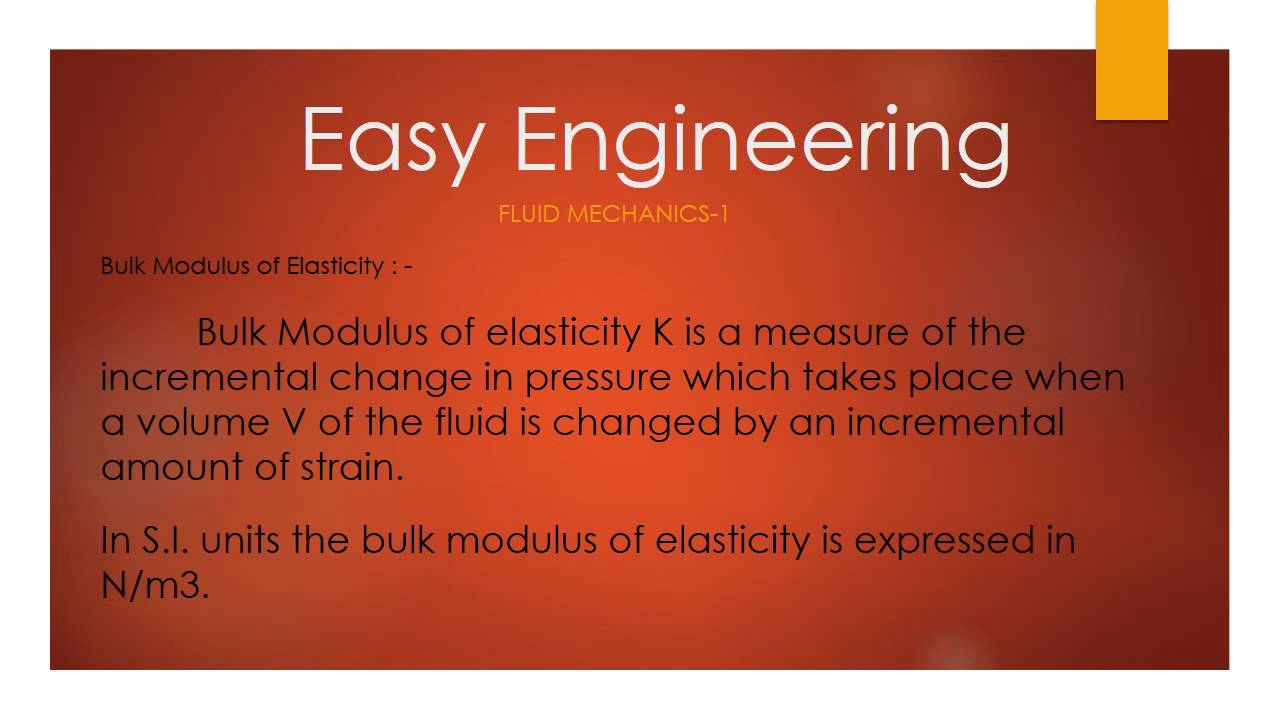 Bulk Modulus of Elasticity