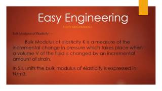 Bulk Modulus of Elasticity