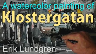 preview picture of video 'A watercolor painting of Klostergatan Lund, Sweden'