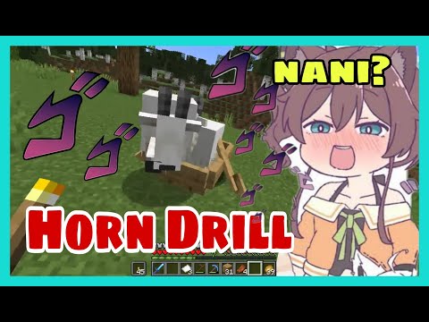 Natsuiro Matsuri Teases Goat and Get Horn Drill In Return | Minecraft [Hololive/Eng Sub]