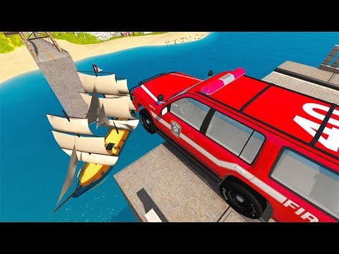 Beamng drive - Open Bridge Jumping Car Crashes #10