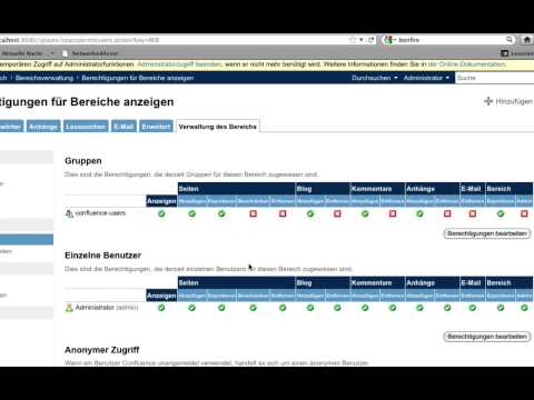 Tutorial 7: CONFLUENCE 4.x - Berechtigungen und Bereiche