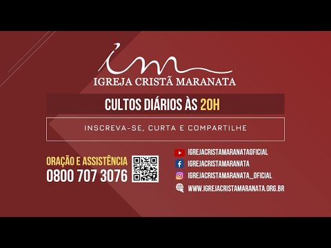 03/04/2022 - [CULTO 20H] Igreja Cristã Maranata - Domingo
