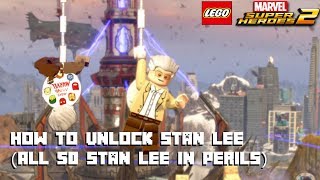 Lego Marvel Super Heroes 2 - How to Unlock Stan Lee - All 50 Stan Lee in Peril Locations -