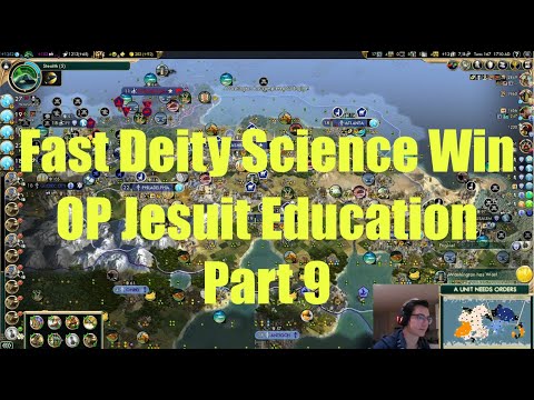 Civ 5 Deity Game 1: Fast Turn 167 Science Victory (Quick Speed) - Part 9 - OP Jesuit Education