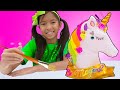 Wendy And Alex Pretend Play Paint Color Unicorn Toy For Kids