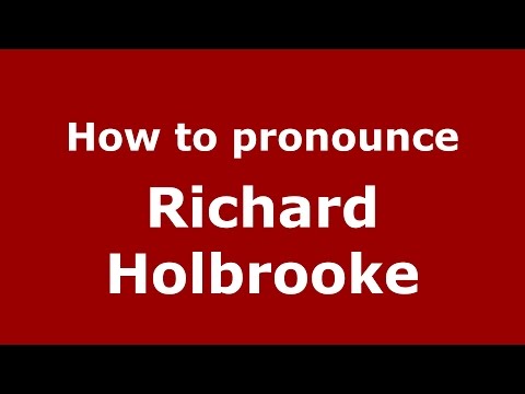 How to pronounce Richard Holbrooke (American English/US) - PronounceNames.com