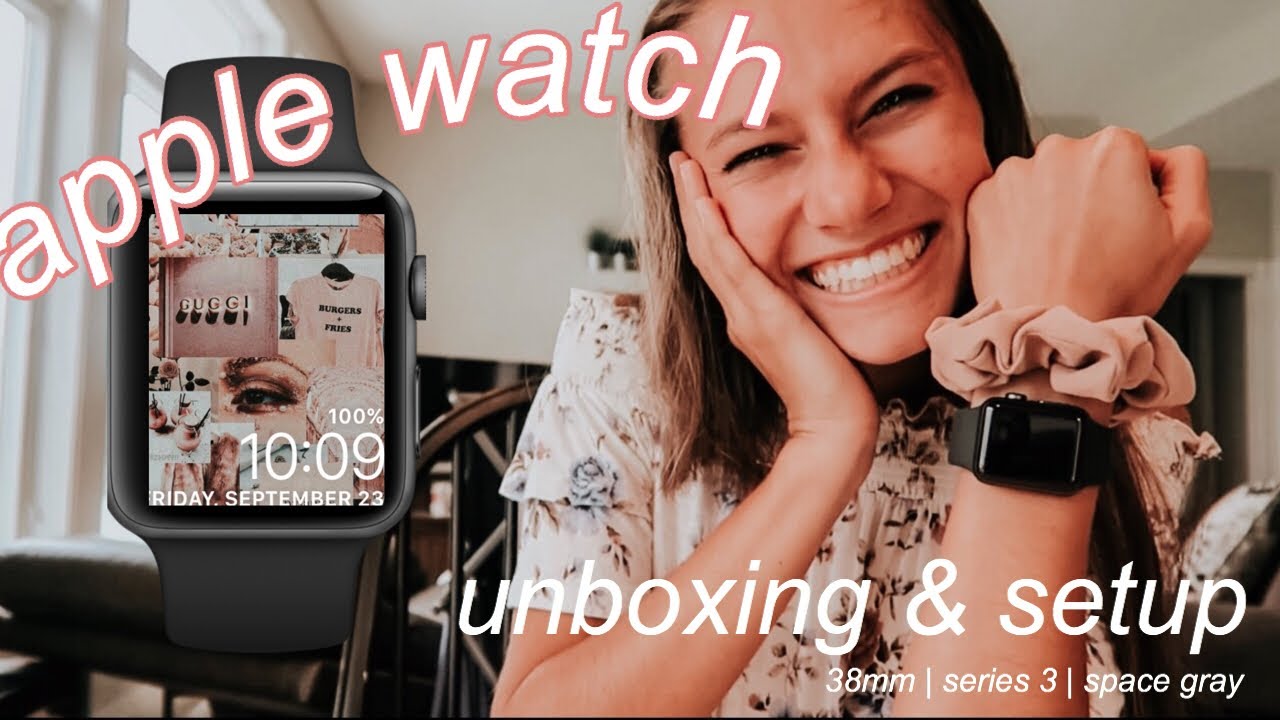 apple watch unboxing + setup | 38mm, series 3, GPS, space gray
