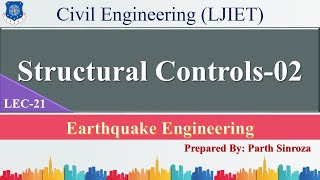 Lec-21_Structural Controls-02 | Earthquake Engineering | Civil Engineering
