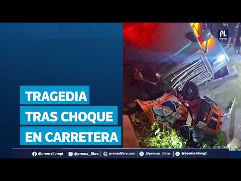 Siete personas mueren tras choque entre mototaxi y tráiler en San Antonio Suchitepéquez