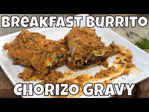 Breakfast Burrito with Chorizo Gravy LIVE | Blackstone Flattop Griddle | Outdoor Cooking