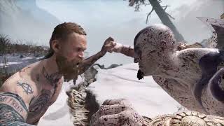 Young Kratos Blue Tattoo VS Baldur Boss Fight - God of War PC Mod