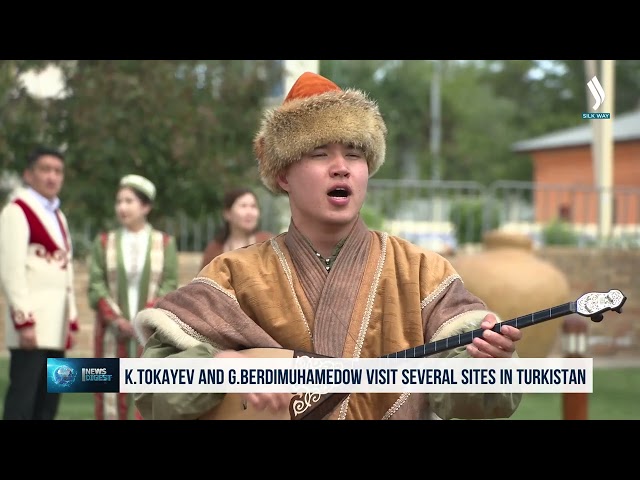 Kassym-Jomart Tokayev and Gurbanguly Berdimuhamedov visit several sites in Turkistan