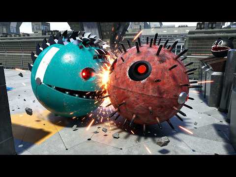 Pacman and Walking Robot Blade Storm the Giant Lava Machine Labyrinth