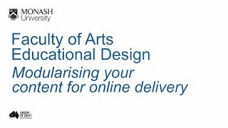 Modularising your content for online delivery