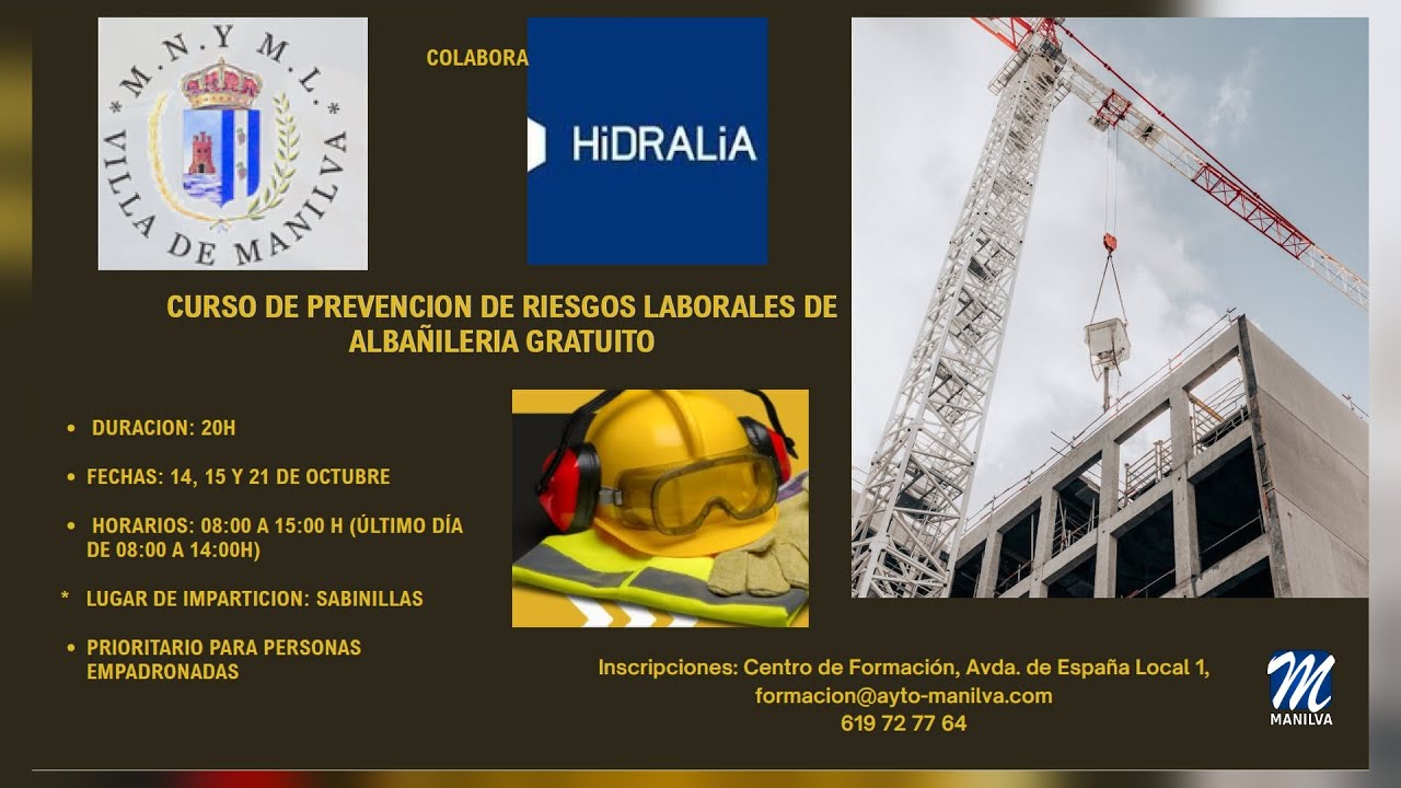 Hoy ha dado comienzo el curso de prevención de riesgos en albañilería