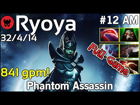 841 gpm! Ryoya [TEAMTEAM] plays Phantom Assassin!!! Dota 2 Full Game 7.20