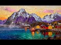 Norwegian Fjord Village 4K Oil Painting Screensaver 2 Hours
