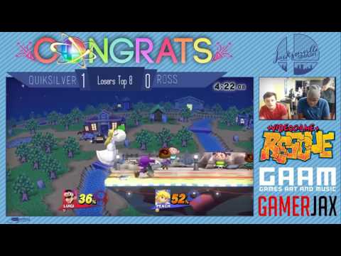 Jax Smash Weekly 1/12 - Quiksilver(Luigi) Vs Ross(Peach) - Wii U Losers Top 8