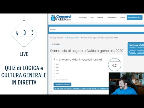, title : 'Quiz di LOGICA e CULTURA generale in diretta'