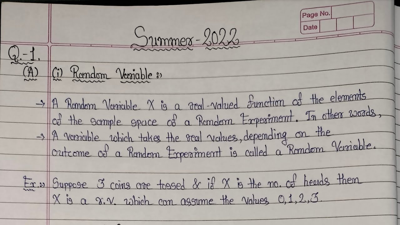 Paper Solution - Summer 2022 - Probability & Statistics - GTU