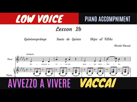 Vaccai - lesson II Avvezzo a Vivere - piano accompaniment - low voice