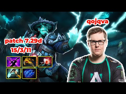 qojqva Storm Spirit Mid - DOTA 2 7.29d - MMR rank - Dota2 Gameplay [Learn To PRO dota2]