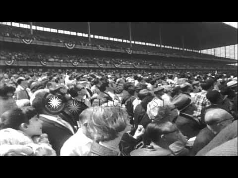 Racehorse "Buckpasser" ridden by jockey Braulio Baeza wins the Metropolitan Handi...HD Stock Footage