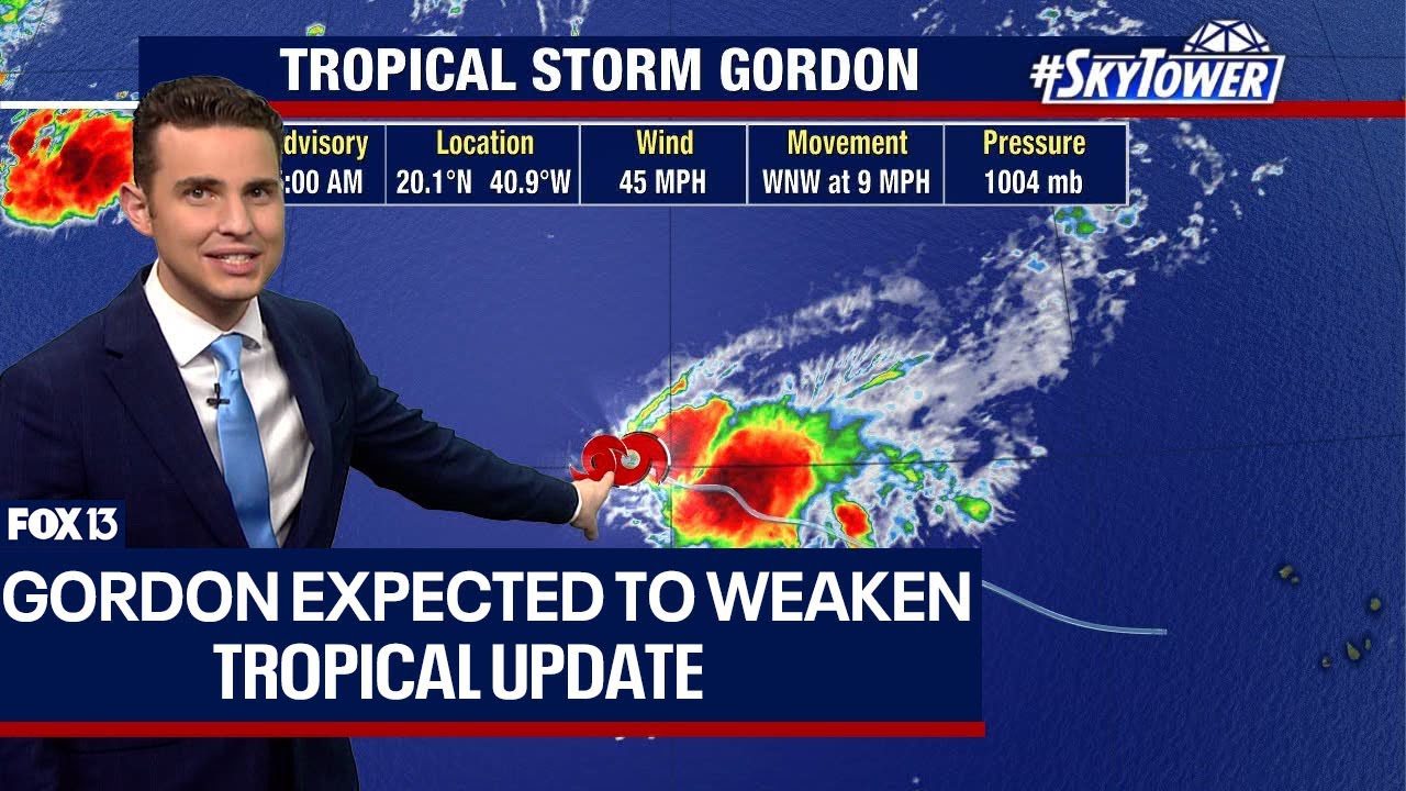 Tropical Storm Gordon expected to weaken