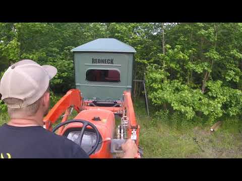 Getting the Redneck Hunting Blinds setup on the corn plots