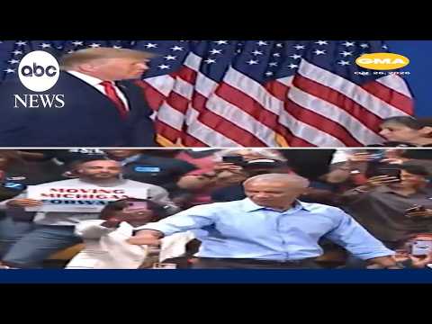 Former president Obama and President Trump rally in battleground state Michigan