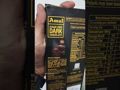 Amul Sugar Free Dark Chocolate 🍫 😋