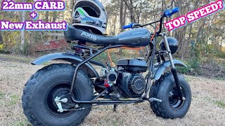 TOP SPEED TESTING 196cc MINI BIKE | AXIS/Coleman (Mikuni Carb, Exhaust)