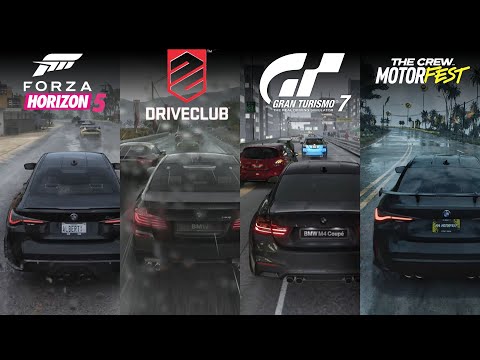 Ultimate Rain Comparison - Forza Horizon 5 vs Driveclub vs Gran Turismo 7 vs The Crew Motorfest PS5