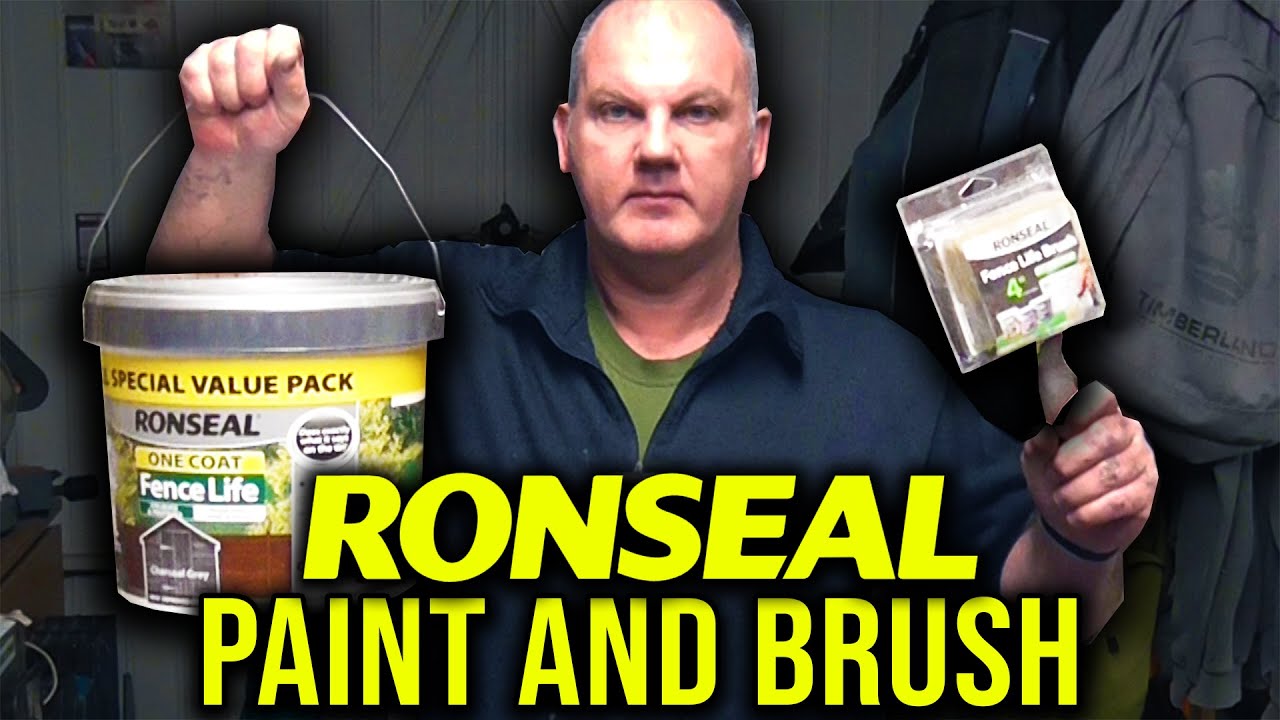 Ronseal Fence Paint (Charcoal Grey) and Paint Brush