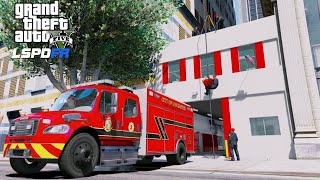 GTA 5 Firefighter Mod New Firehouse &amp; Rescue Responding To Emergency Calls (LSPDFR Fire Callouts)