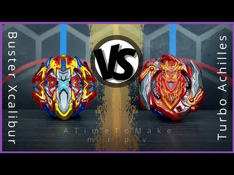 Buster Xcalibur.1'D.Sw vs Cho-Z Achilles.00.Dm | in Real Life Beyblade Stadium