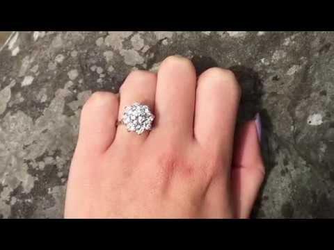 ANTIQUE 2CT DIAMOND CLUSTER RING ENGAGEMENT RING 18CT CIRCA 1915