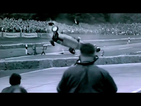 F1 1959 German GP at AVUS [60fps] Hans Hermann survives a huge crash