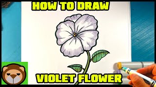 EASY How to Draw a FLOWER - VIOLET