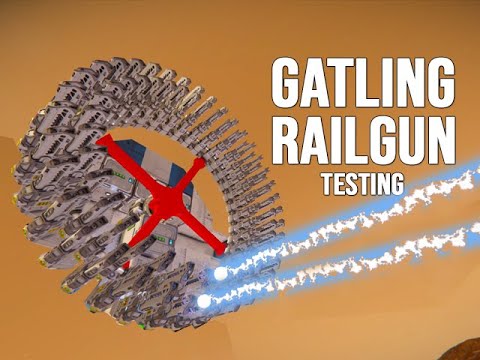 Gatling Railgun Testing - Space Engineers