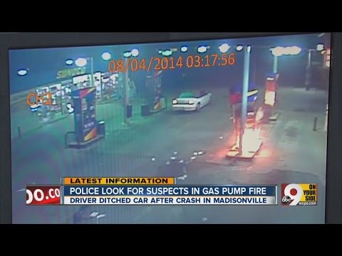 Police seek suspects in gas pump fire
